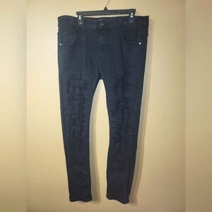Black mens distressed jeans